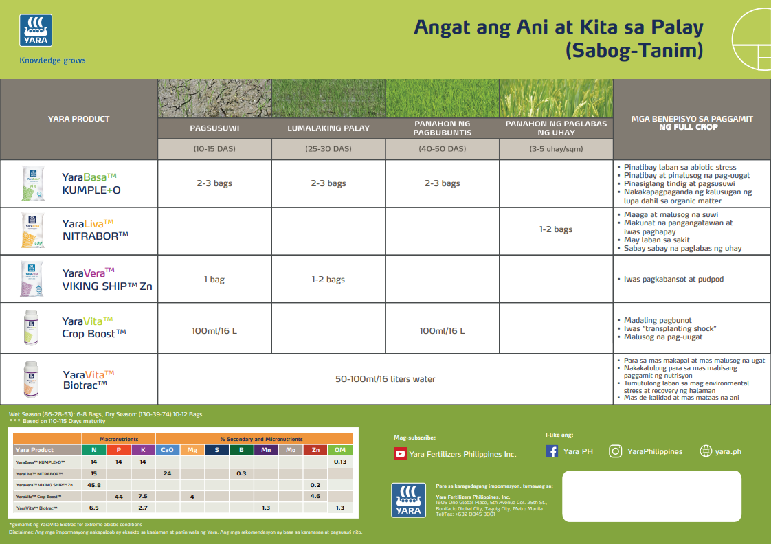 Rice chart