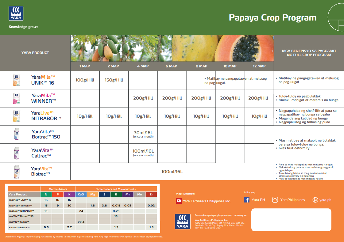 Papaya chart